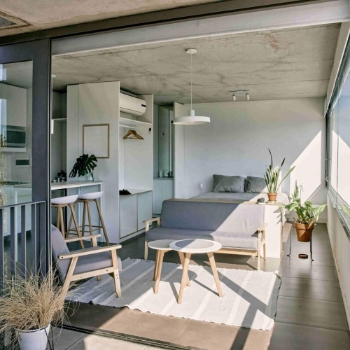 open concept studio apartment